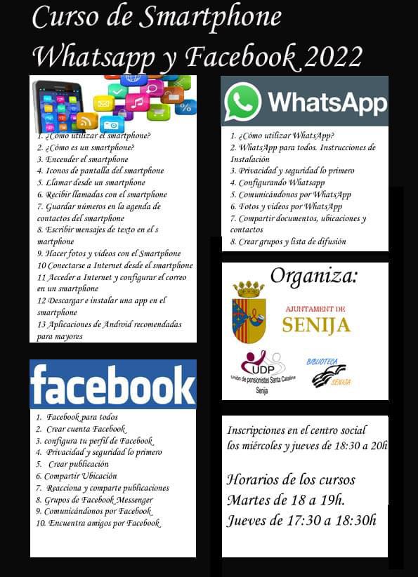CURS DE SMARTPHONE, WHATSAPP I FACEBOOK 2022